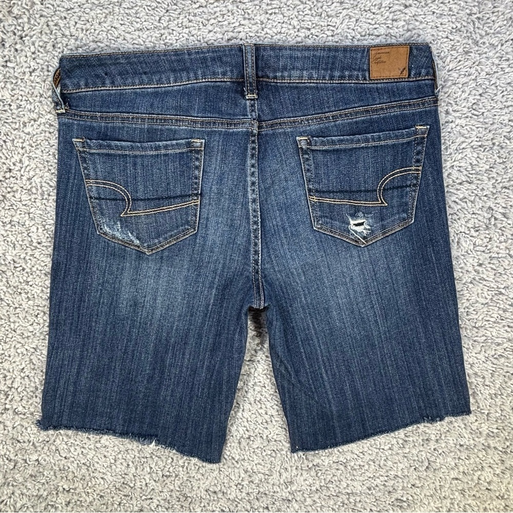 American Eagle Shorts Womens 10 Bermuda Cut Offs Raw Hem Distressed Casual Denim - Picture 5 of 5